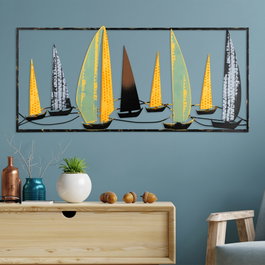 Wallity Yelkenli 3 Escultura de Pared Multicolor